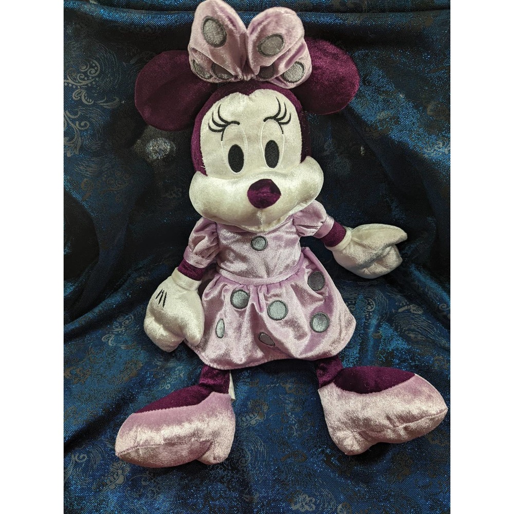 Disney Parks Minnie Mouse Purple Velvet Plush
